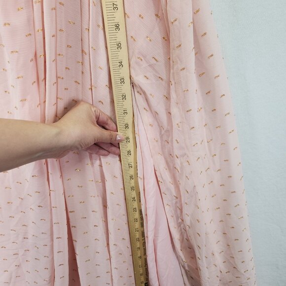 Michael Costello x Revolve Vella Gown Medium Draped Shoulder Overlay Chiffon - Picture 7 of 16